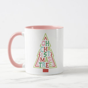 Retro Pastel Oh Christmas Tree Mug
