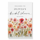 Retro Pastel Pink Boho Wildflower Bridal Shower