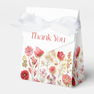 Retro Pastel Pink Boho Wildflower Bridal Shower Favour Box