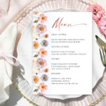 Retro Pastel Pink Boho Wildflower Wedding Details Menu<br><div class="desc">For further customisation,  please click the "Personalise this template",  then "Edit using Design Tool". Stylish editable easy to use wedding templates,  more items available in the store (invitations,  rsvp,  thank you cards,  stationery & decor). If you need help or matching items,  please contact me.</div>