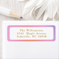 Retro Pastel Pink Lavender Gradient Return Address