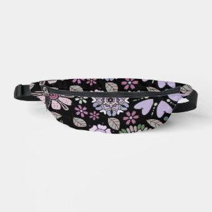 Retro Pastel Pink Purple Floral Seamless Pattern Bum Bags