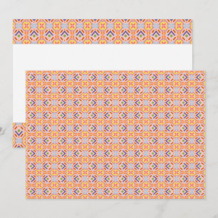 Retro Pastel Pixel Mosaic Geometric Pattern Thank You Card