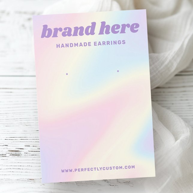Retro pastel rainbow purple earring card (Retro pastel rainbow purple earring card)