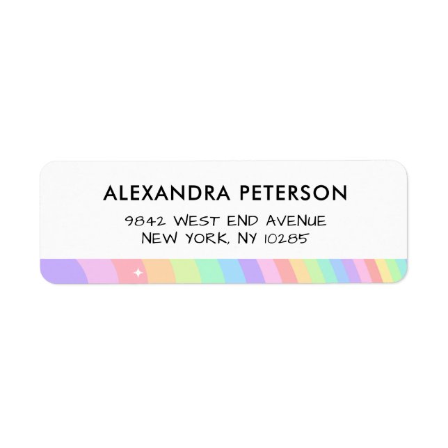 Retro Pastel Rainbow Wavy Pattern with Stars (Front)