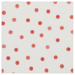 Retro pastel red and white polka dots pattern fabric