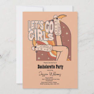 Retro Pastel Rodeo Bachelorette Party Invitation