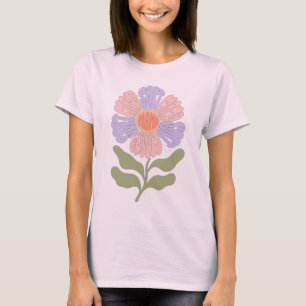 Retro Pastel "Soft Mama" Groovy Flower Typography T-Shirt