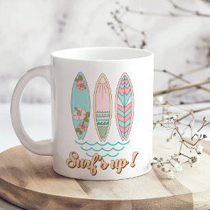 Retro Pastel Surfboards Coffee Mug