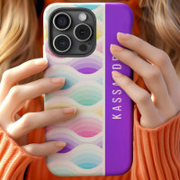 Retro Pastel Waves Modern Script Name