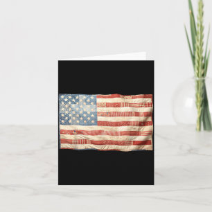 Retro Patchwork Aamerican Flag Patriotic Graphic Card