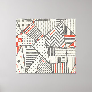 Retro Patchwork: Abstract Geometric Design Canvas Print