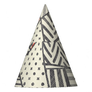 Retro Patchwork: Abstract Geometric Design Party Hat
