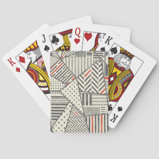 Retro Patchwork: Abstract Geometric Design Playing Cards