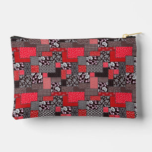 Retro Patchwork Floral Quilt Pattern Accessory Pouch
