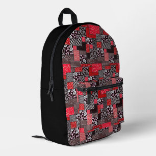 Retro Patchwork Floral Quilt Pattern Printed Backpack