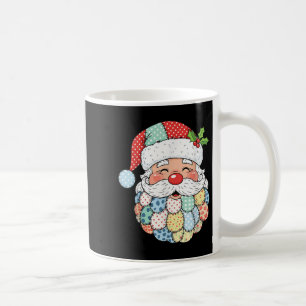 Retro Patchwork Santa Claus Christmas Preppy Xmas  Coffee Mug