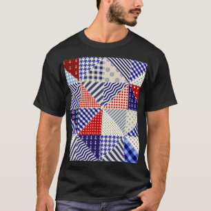 Retro Patchwork Triangles Nautical Style T-Shirt