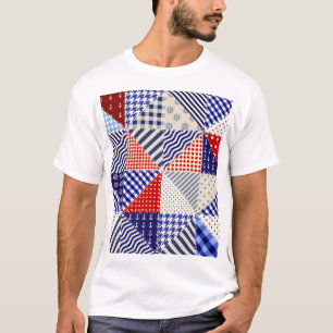 Retro Patchwork Triangles Nautical Style T-Shirt