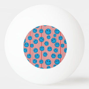 Retro Patriot Smiley Face Ping Pong Ball