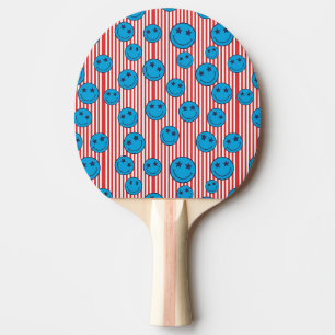 Retro Patriot Smiley Face Ping Pong Paddle