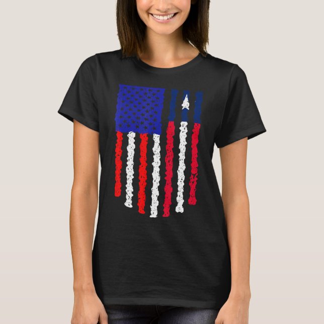 Retro Patriotic American Liberia Flag Distressed T-Shirt (Front)