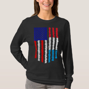 Retro Patriotic American Luxembourg Flag Distresse T-Shirt