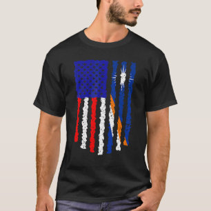Retro Patriotic American Marshall Islands Flag Dis T-Shirt