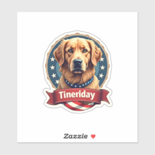 Retro Patriotic Golden Retriever Engraving Tee