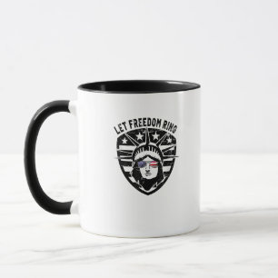 Retro Patriotic Let Freedom Ring July 4th Mug