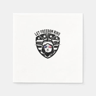 Retro Patriotic Let Freedom Ring July 4th Napkin