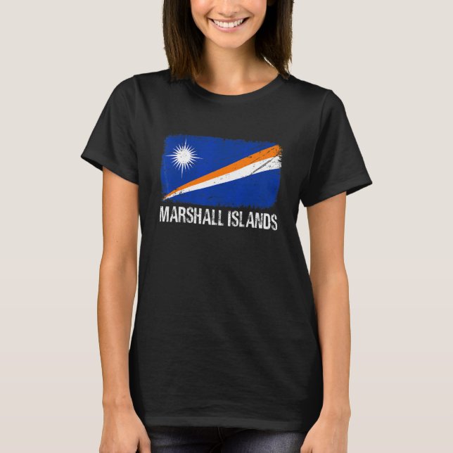 Retro Patriotic Men Women Marshall Islands Flag Di T-Shirt (Front)