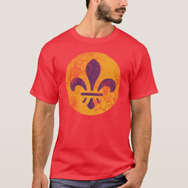 Retro Patriotic St Louis Flag Fleur De Lis T-Shirt (Front)