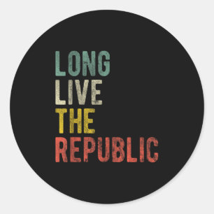 Retro Patriotic Usa Long Live The Republic Vintage Classic Round Sticker