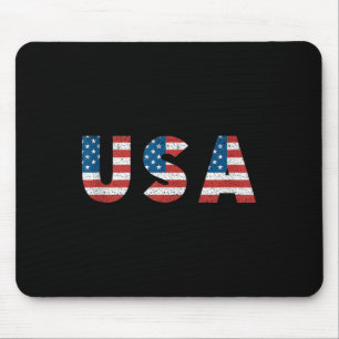 Retro Patriotic Usa National American Flag 20th Ja Mouse Mat