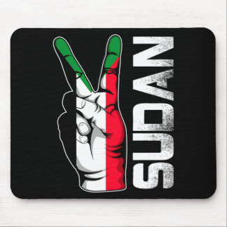 Retro Patriotic Victory Sudan Flag Fingers Mouse Mat