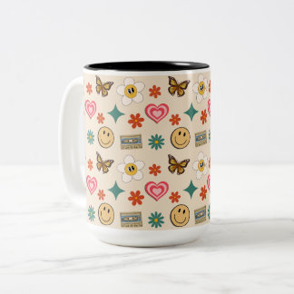 Retro Pattern 01 Two-Tone Coffee Mug