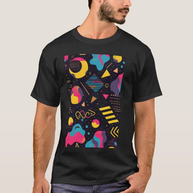 Retro Pattern Art Synthwave 80s T-Shirt (Front)