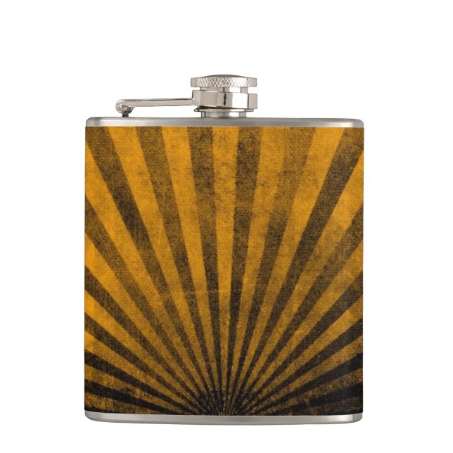 Retro pattern background hip flask (Front)