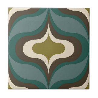 Retro Pattern Brown Green Tile