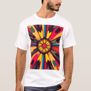 retro pattern bursts with vibrant T-Shirt