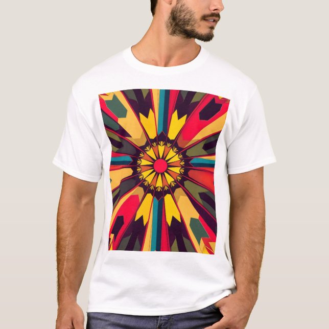 retro pattern bursts with vibrant T-Shirt (Front)
