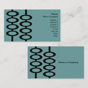 Retro Pattern Business Card - Blue/Black