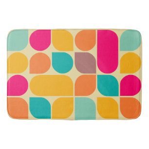 Retro pattern coloured bath mat