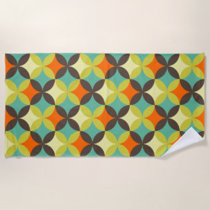 Retro pattern coloured beach towel