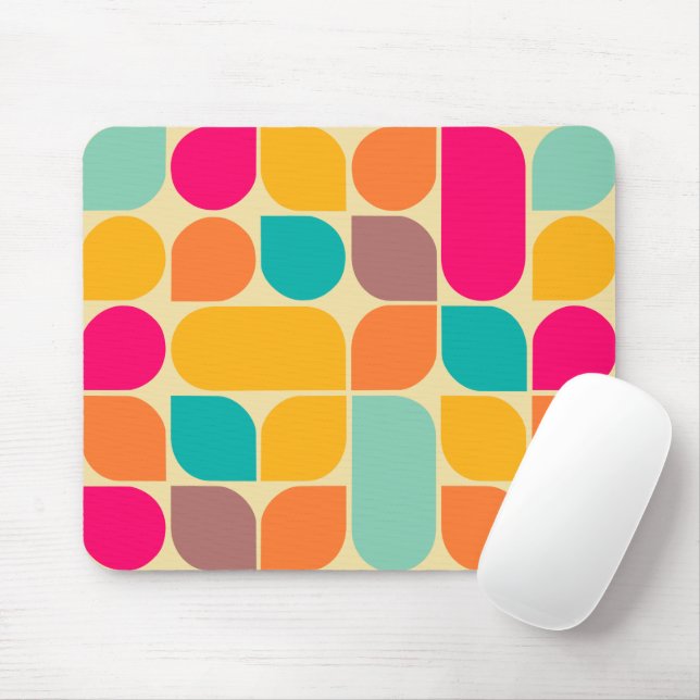 Retro pattern coloured mouse mat (With Mouse)
