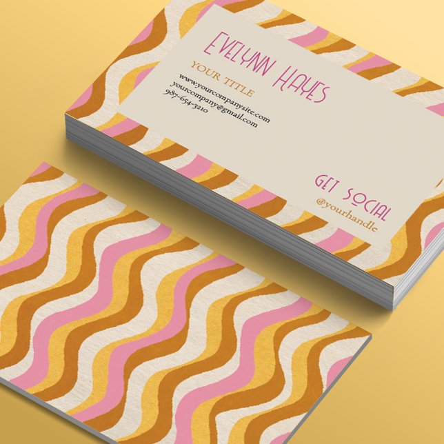 Retro Pattern Feminine Business Card (Creator Uploaded)
