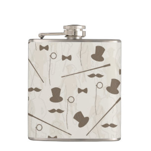 Retro pattern for man 2 hip flask