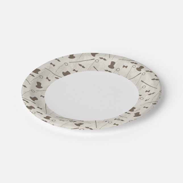 Retro pattern for man 2 paper plate (Angled)