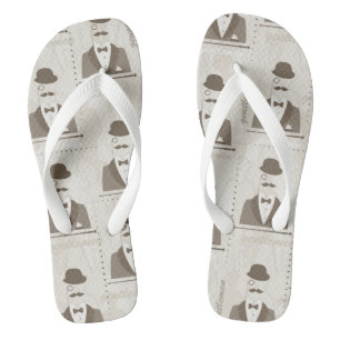 Retro pattern for man flip flops